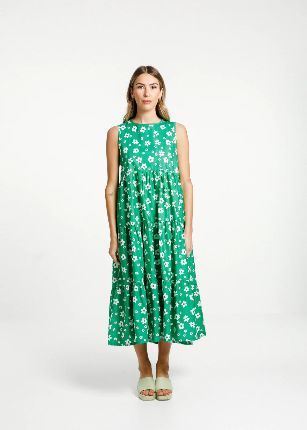 Thing Thing Twirling Dress - Green/White
