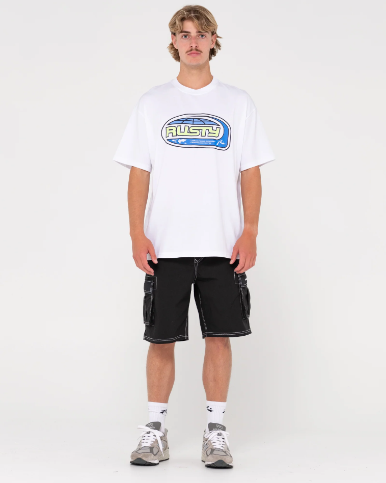 Rusty Outta Here Short Sleeve Tee - Royal Blue/White