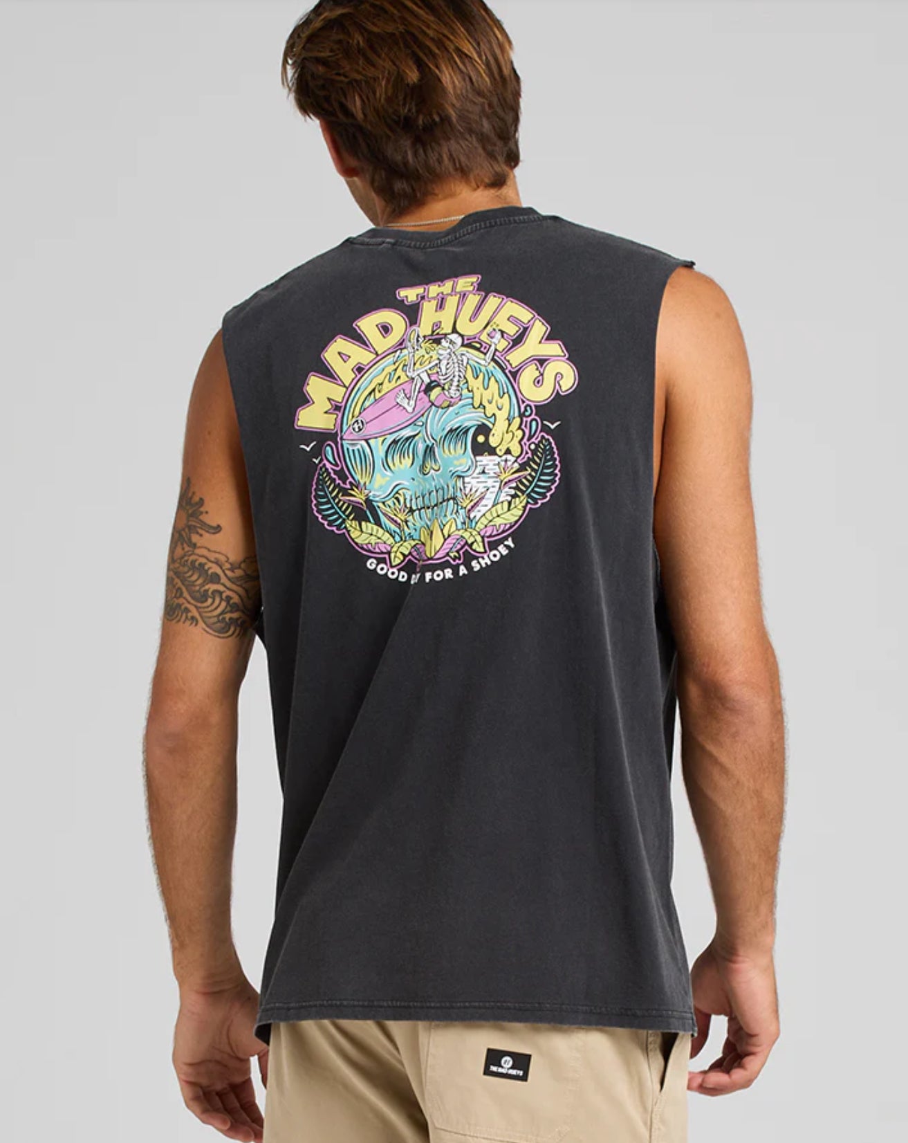 Mad Huey’s Shoey Muscle Tee - Washed Black
