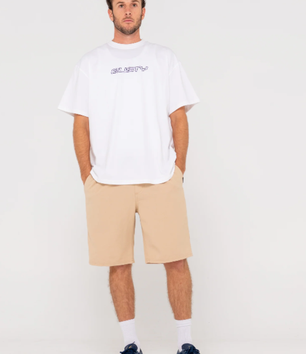 Rusty Overtone Elastic Waist Shorts - Light Fennel