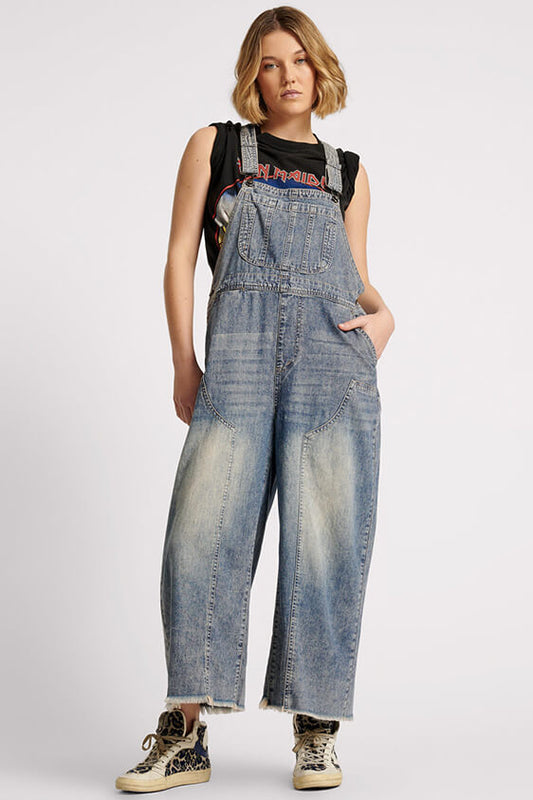 DIRTY BLUE STANTON ST SKATER DENIM OVERALLS