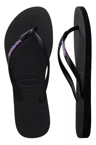 Woman’s Preto Lilas Havaianas - Slim Purple Logo