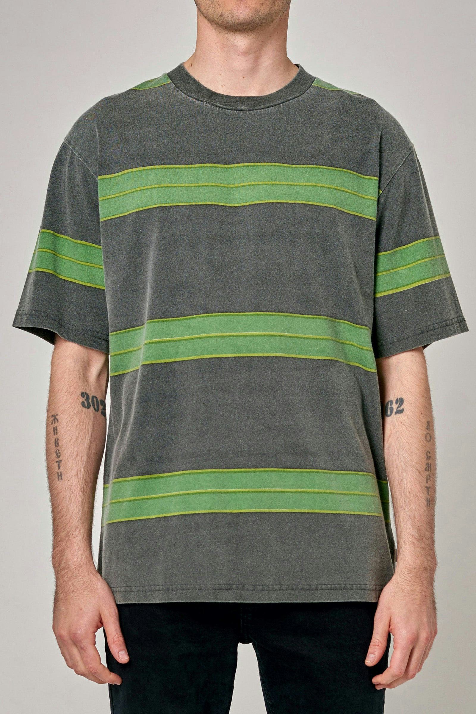 Rollas Stripe Tee - Forest