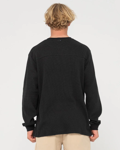 Rusty Boxed Out Waffle Top - Black