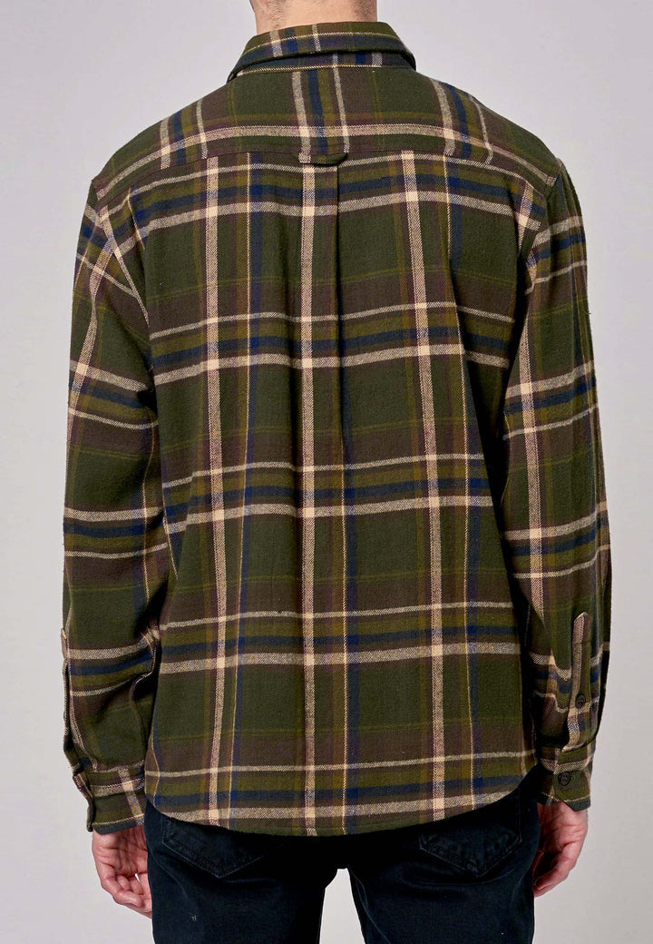 Rolla’s Trailer Check Shirt - Army Green