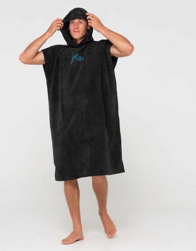 Rusty Surfing Change Towel - Black