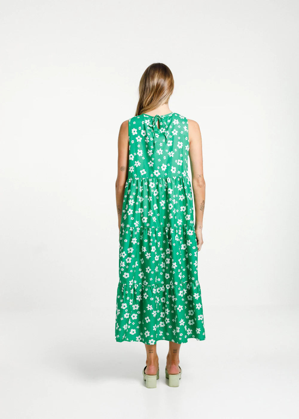 Thing Thing Twirling Dress - Green/White
