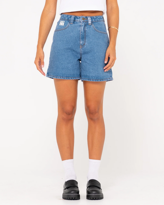 Rusty Cyprus High Denim Short - Sea Blue