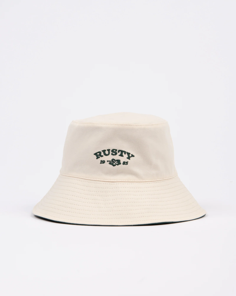 Rusty Aloha Reversible Bucket Hat - Oatmeal