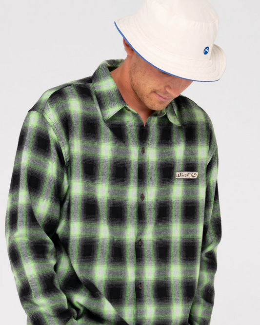 Rusty Neon Dreams Long Sleeve Shirt - Lime Green