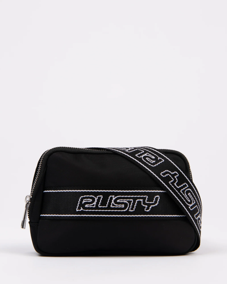 Rusty Hollaback Nylon Side Bag - Black