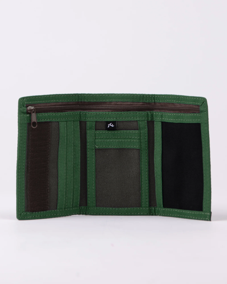 Rusty Kick Flip Tri Wallet - Green