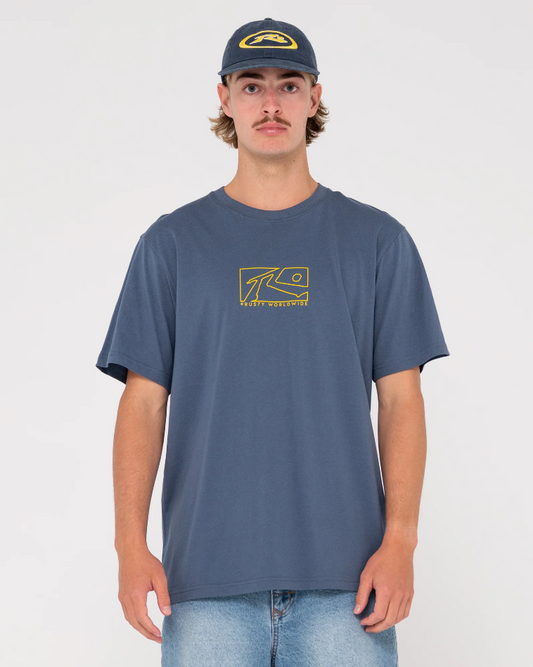 Rusty Boxed Out Centre Front Tee - China Blue