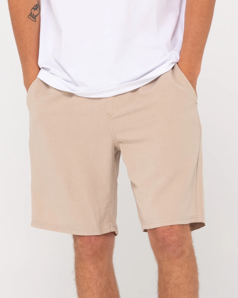 Rusty Overtone Linen Shorts - Light Khaki