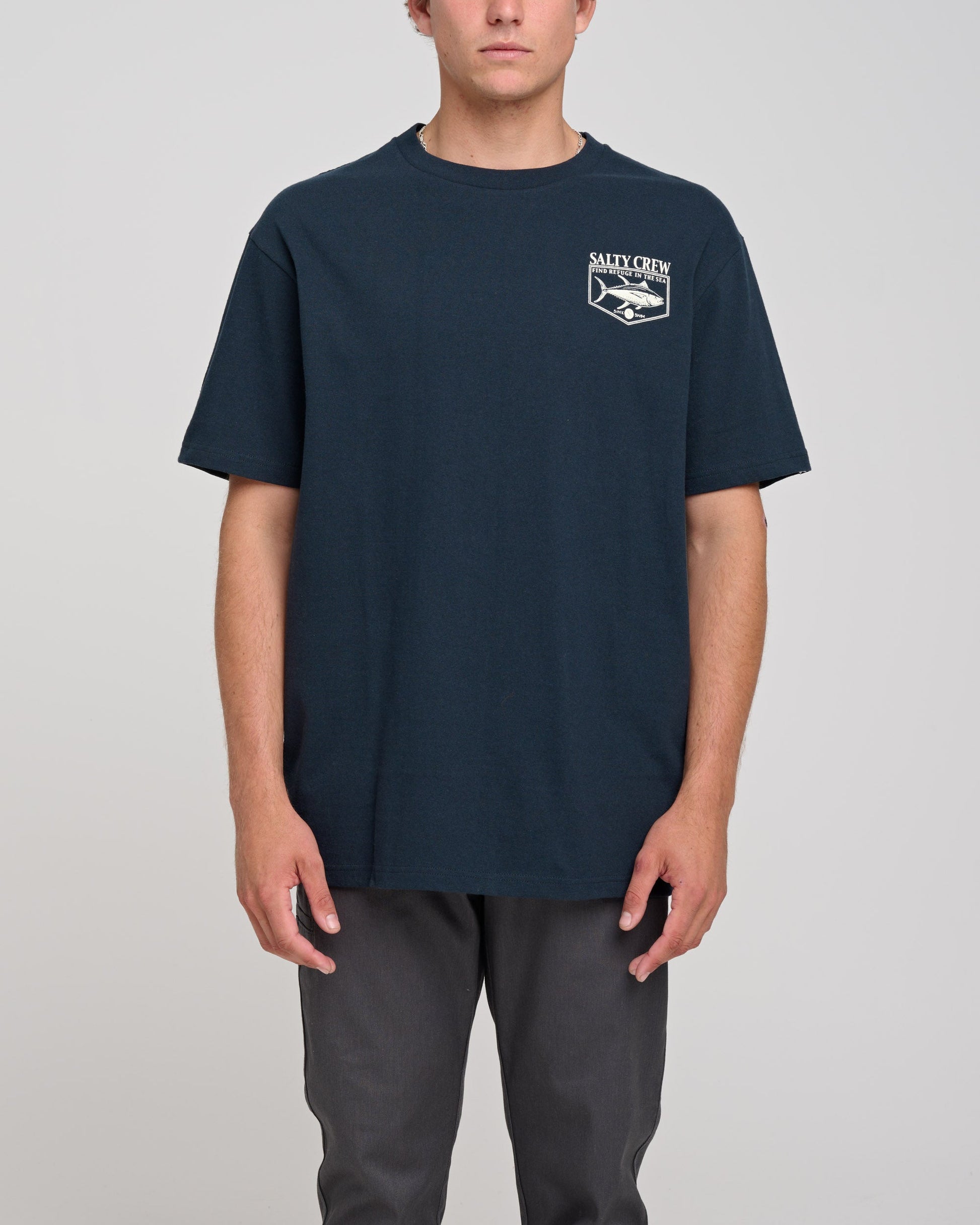 Salty Crew Angler Standard Tee - Navy