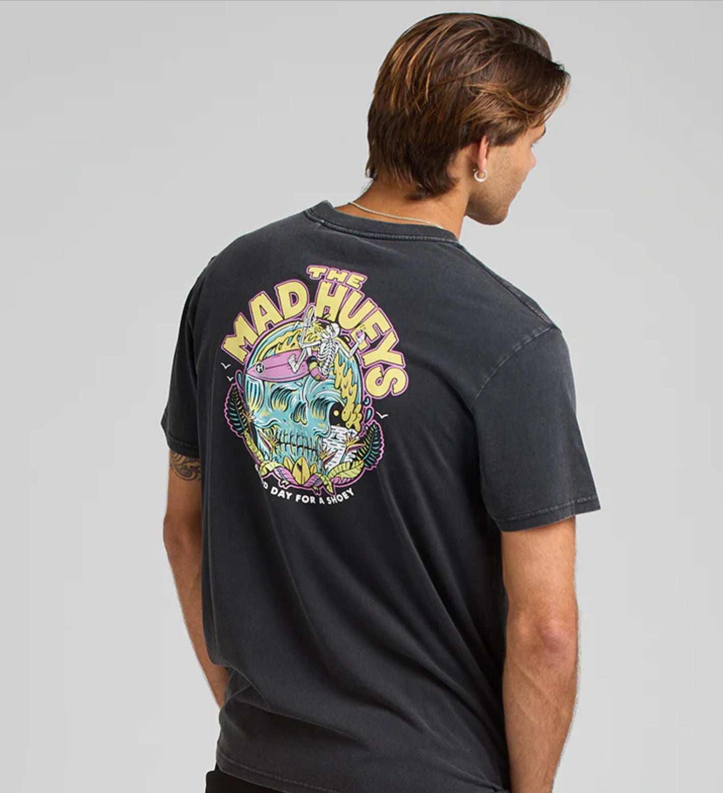 Mad Huey’s Shoey Wave Tee - Washed Black