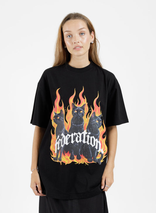 Federation Goode Tee Fire Cat - Black