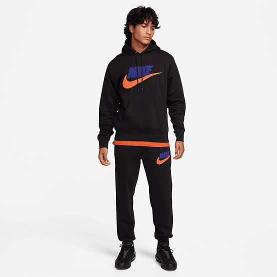 Nike Club Fleece Pullover - Black & Orange/Purple