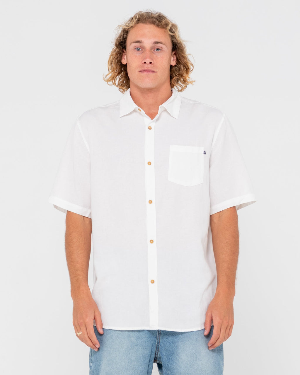 Rusty Overtone Linen Short - Whisper White