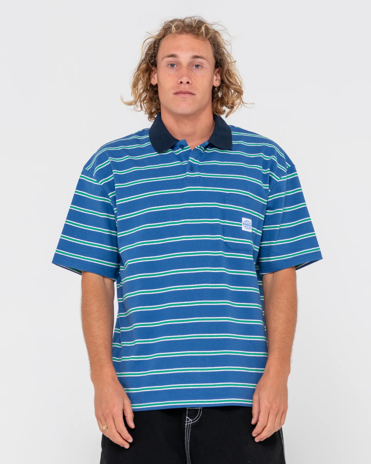 Rusty Inspectah Deck Short Sleeve Polo - Delft Blue