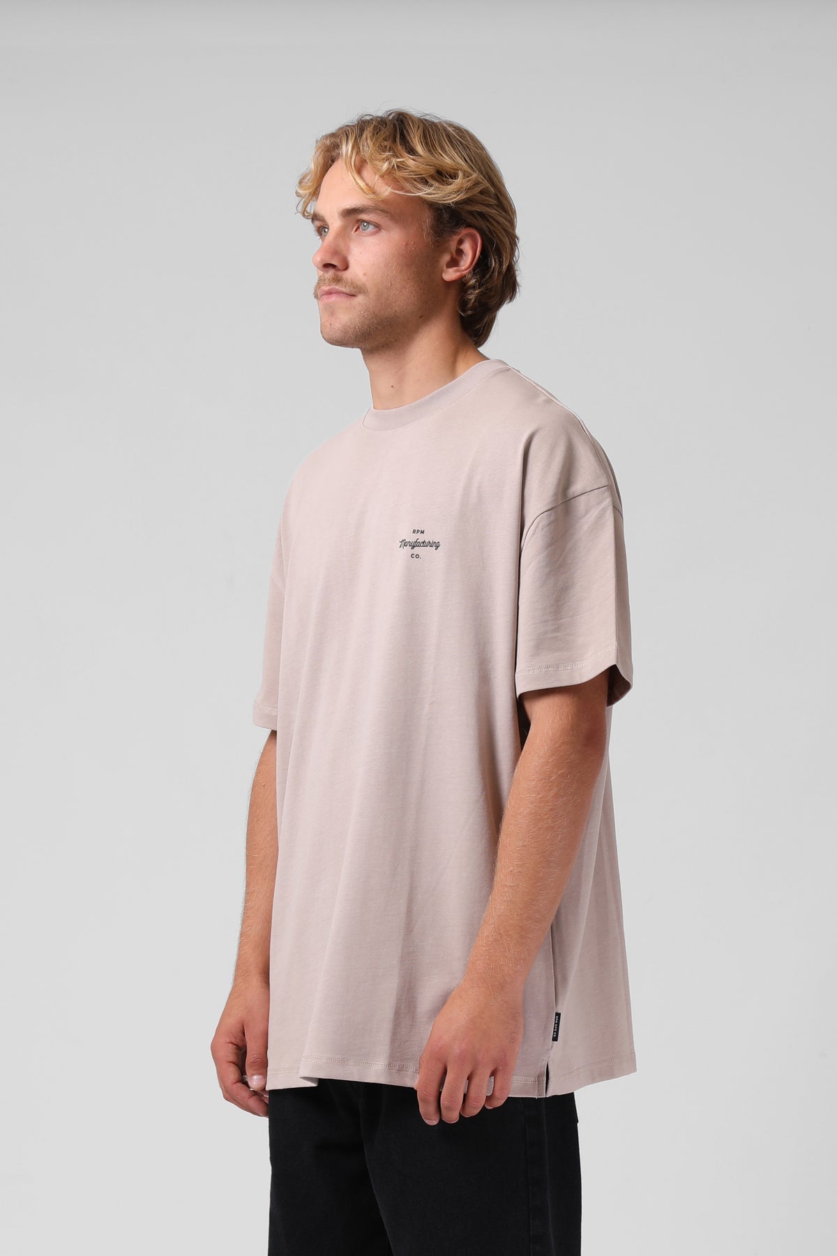 RPM Box O/S Tee - Rock Grey