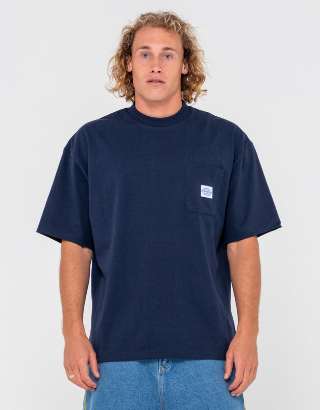 Rusty Steezy Short Sleeve Heavy Tee - Navy