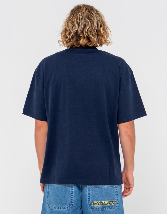 Rusty Steezy Short Sleeve Heavy Tee - Navy