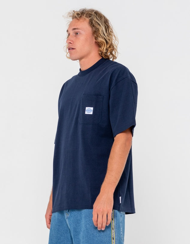 Rusty Steezy Short Sleeve Heavy Tee - Navy