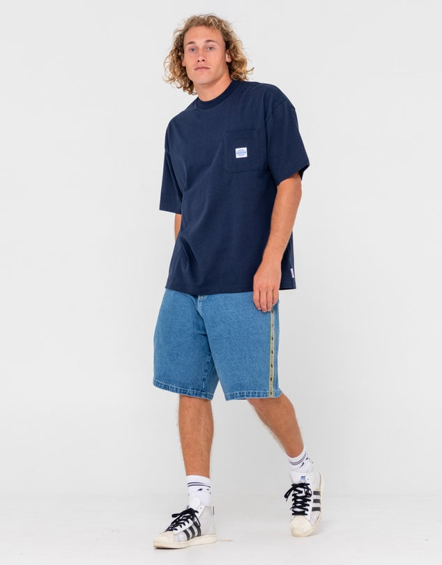 Rusty Steezy Short Sleeve Heavy Tee - Navy