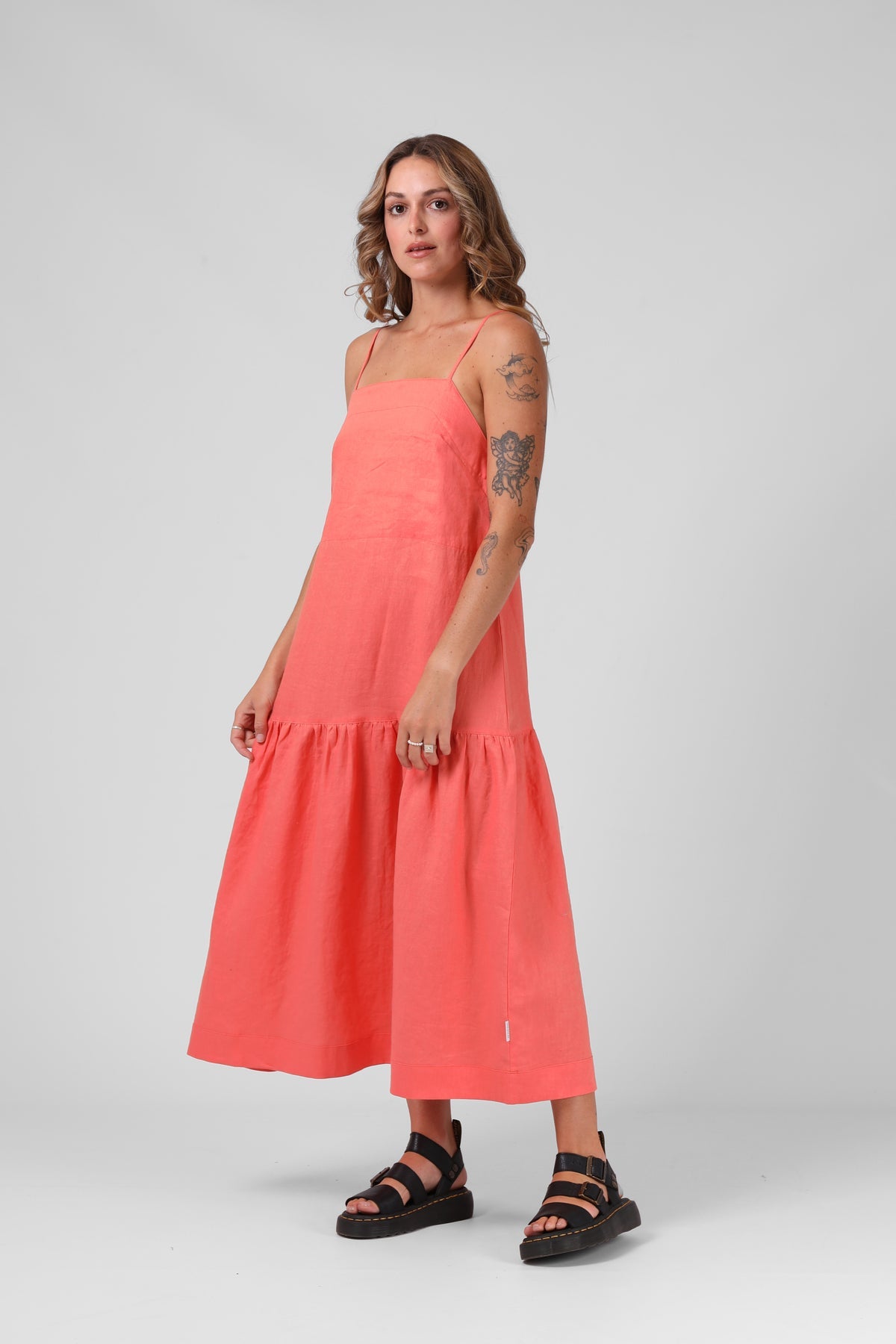 RPM Antionette Dress - Washed Coral