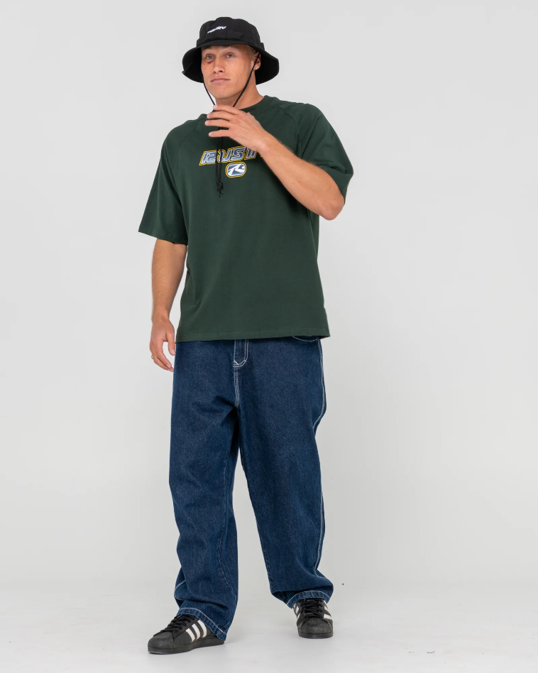 Rusty Raglan Short Sleeve Tee - Green