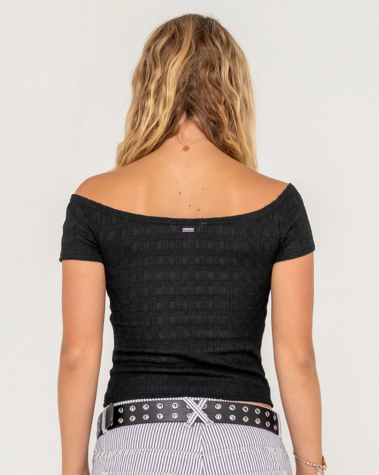 Rusty Ciao Bella Off Shoulder Top - Black
