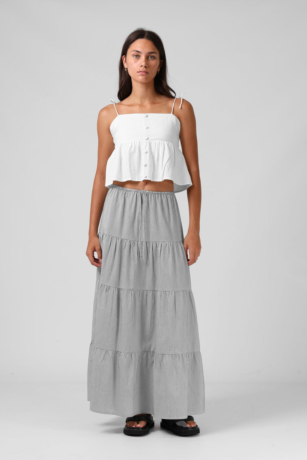 RPM Ruby Maxi Skirt - Pinstripe