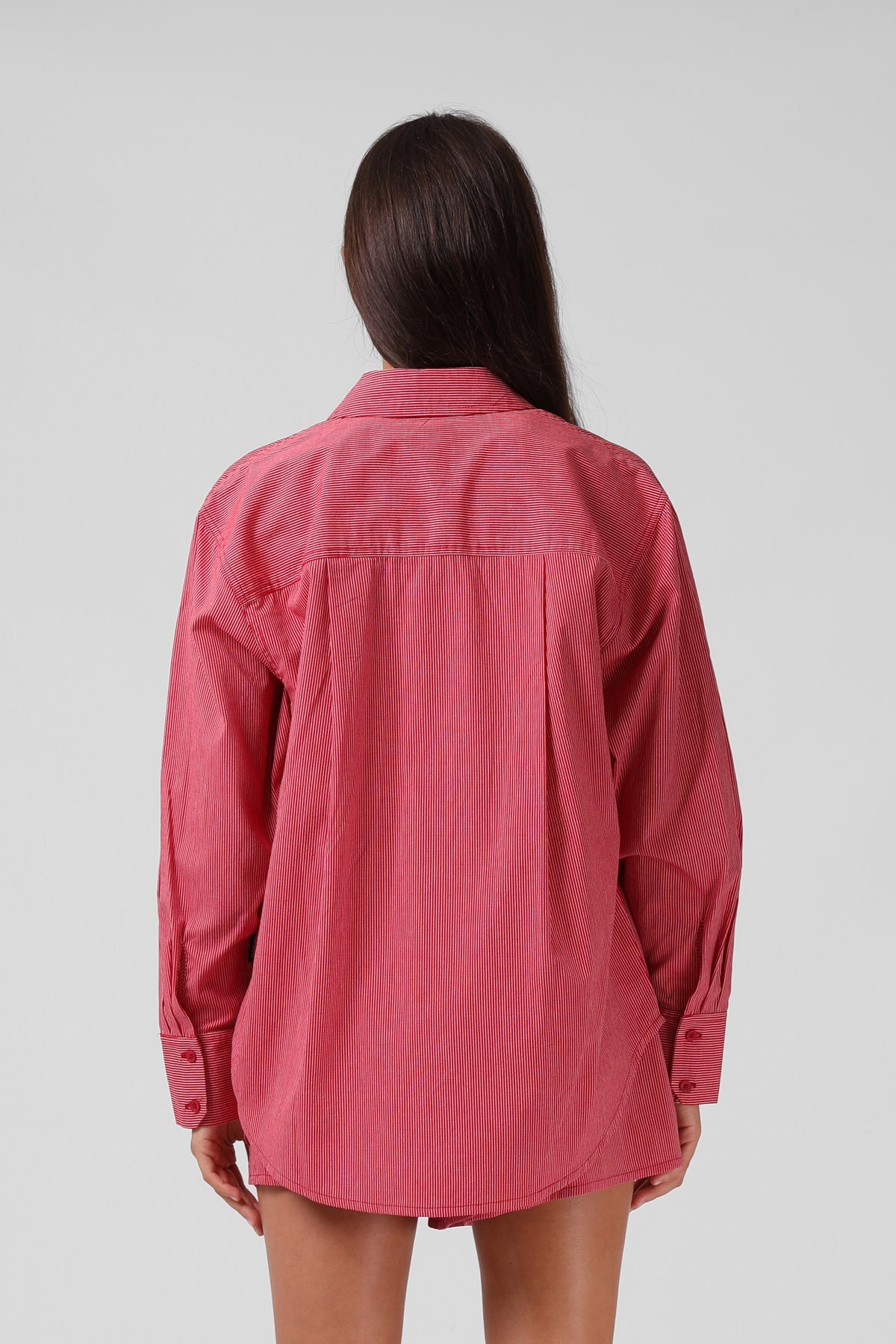 RPM Overshirt - Red Pinstripe
