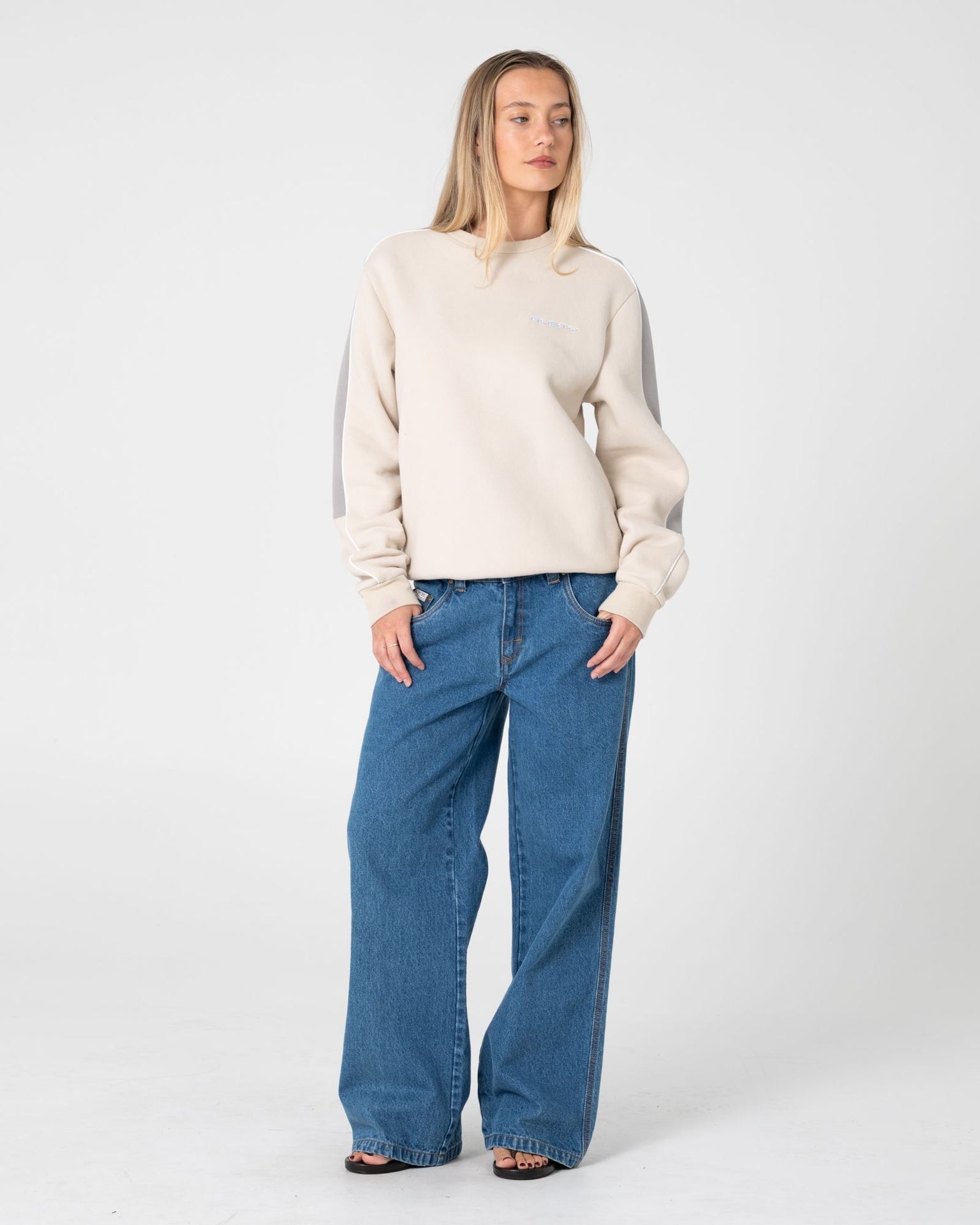 RUSTY - Two Timer Panelled Crew Fleece