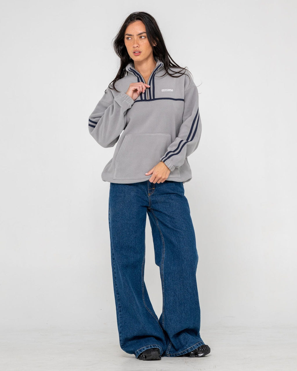 Bind Me Up Contrast Polar Fleece Grey