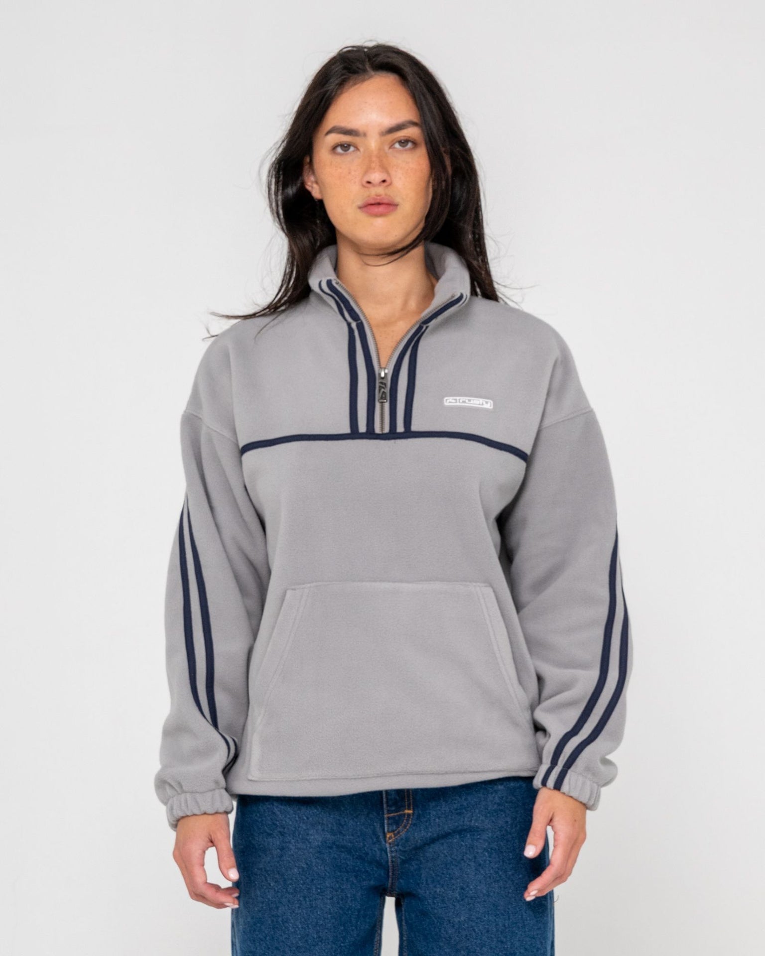 Bind Me Up Contrast Polar Fleece Grey