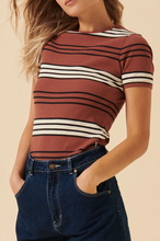 Load image into Gallery viewer, ROLLAS - Stripe Baby Rib Tee
